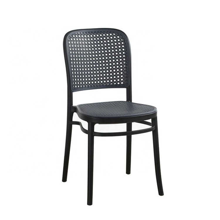 Cheap stackable dining restaurant rattan design plastic outdoor chair