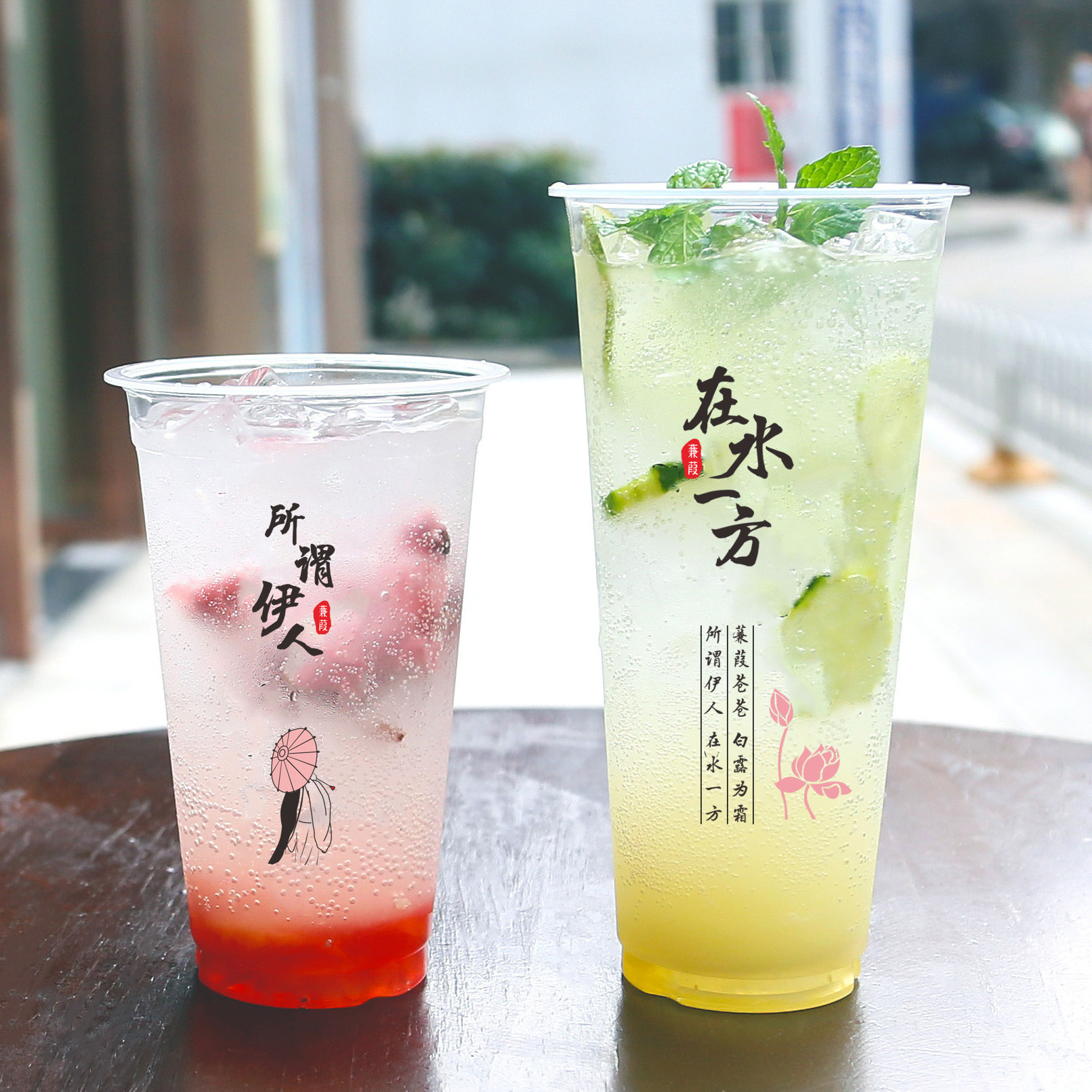 Transparent 700ml pp injection disposable plastic juice boba bubble tea cup ice tea cup with lid