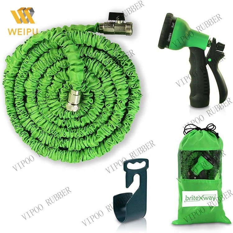 Green Plastic Cans Garden Hose ABS Water Hose Plastic Wand Garden Spray Nozzle Expandable Plastic with Water Release Hose Easily