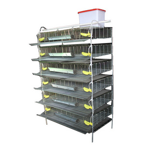 Metal wire commercial quail broiler layer cage breeding cage with drinker feeder full accessories