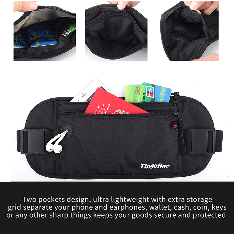 YIPINU Travel Money Belt Hip Bag Waist Bag with RFID Block