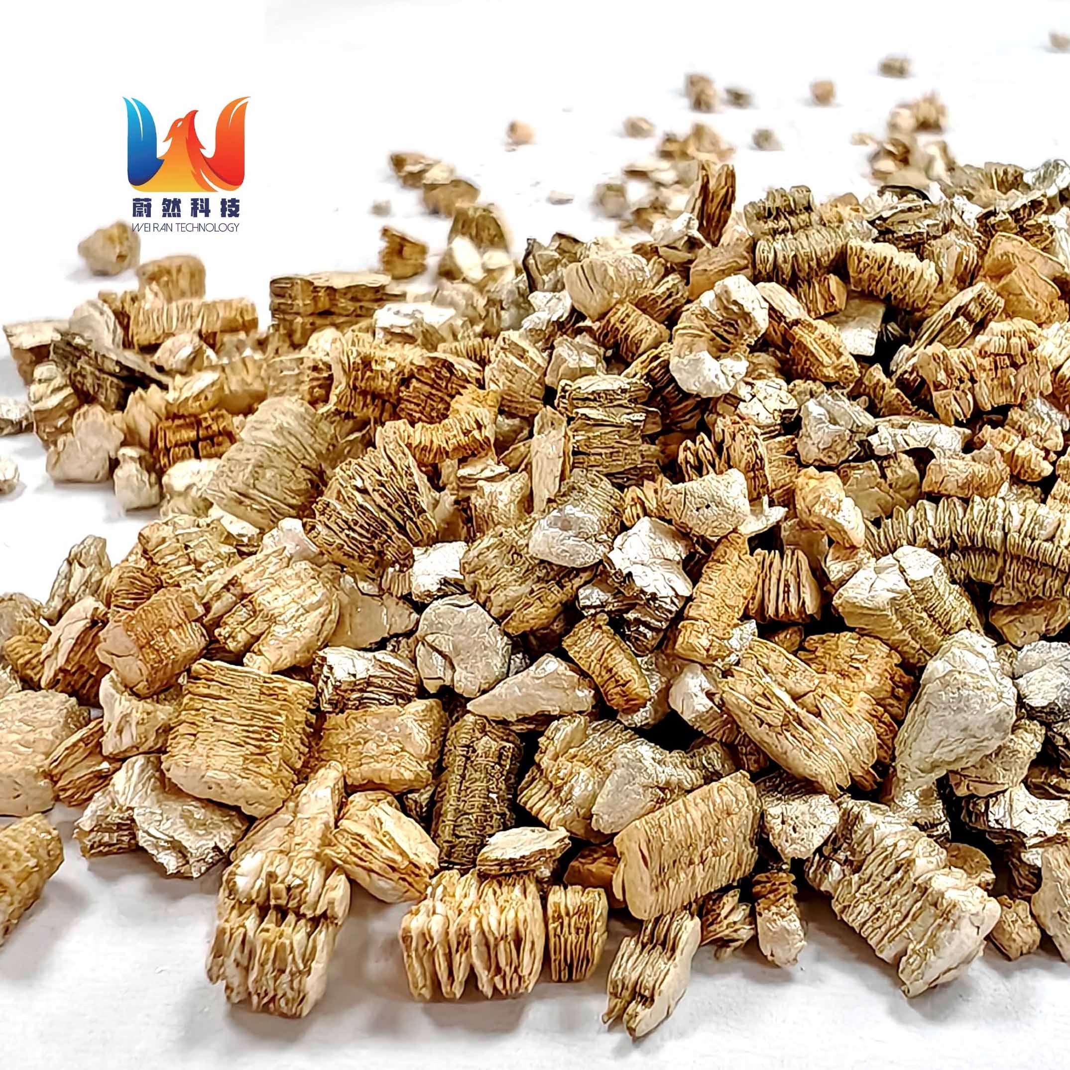 Insulation Fire-Resistant 10mm Golden Vermiculite Expanded Crude Coarse 20-40mesh for Soil Competitive Price from Brett