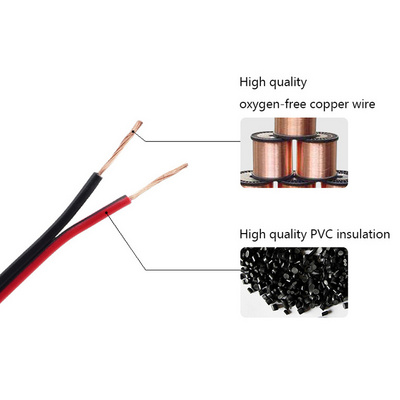 High quality twin PVC flexible copper conductor cable rvb cable rvb 2x0.75mm electric cable wire