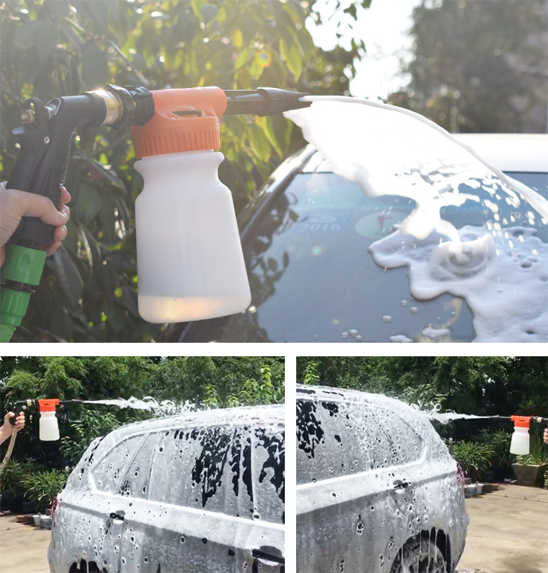 Easily and simply generate foam Cannon for Garden Hose, Adjustment Ratio Dial Foam Gun, Car Wash Soap Spray Foamer