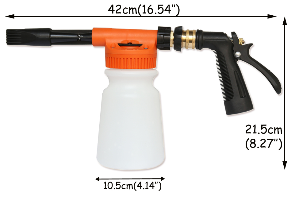 Car Wash Foam Gun Sprayer Adjustable Water Pressure & Soap Ratio Dial Foam Cannon Attaches