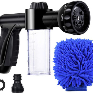 8 in1 Car Wash Brush Foam Gun Garden Hose Nozzle Foam Cannon Bottle Soap Sprayer