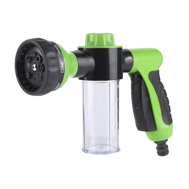 8-in-1 Multi-Functional Car Wash Brush Foam Gun with Garden Hose Nozzle Spray Technique Car Wash Tool Cannon