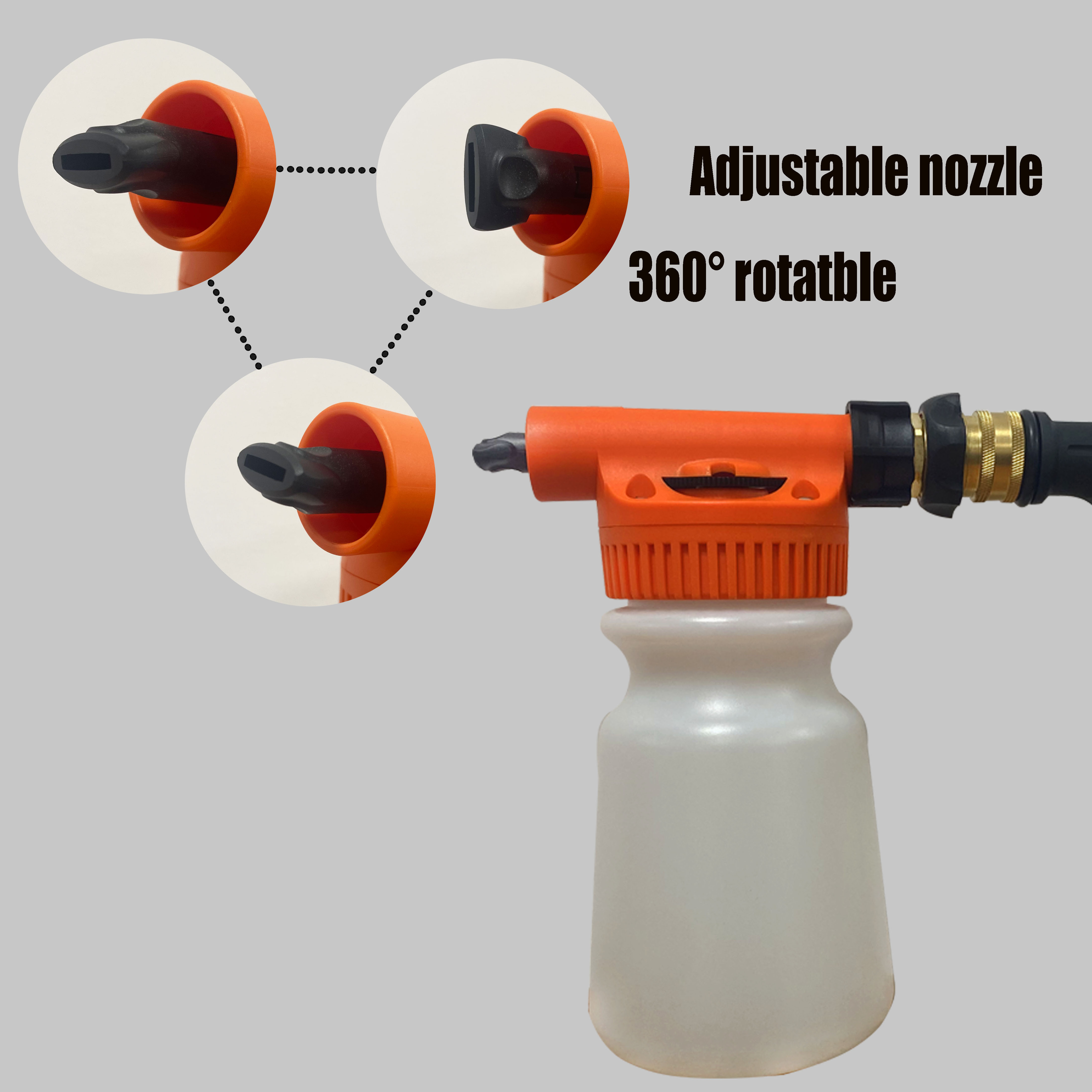 Lawn and garden on hose sprayer plastic spray bottle with heavy duty hose nozzle for soil treatment and fertilization