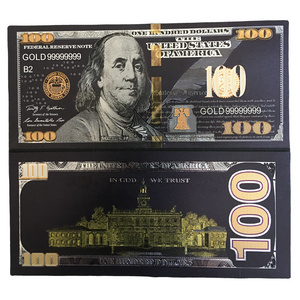 Gold Foil Banknote prop money usa 100 dollar Bill Commemorative Dollars Silver Banknotes Black Collection Card Usa Dedor Gift