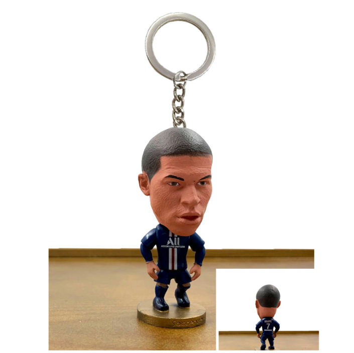 Wholesale creative Messi doll keychain pendant football star doll keychain rubber key ring