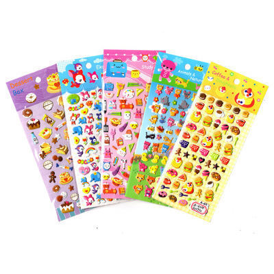 3D puffy stickers for kids Cartoon animal sticker Waterpoof DIY sticker princess Baby Toys for Children Kids Boy Girl