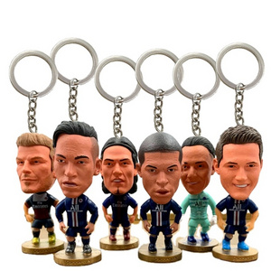 Wholesale creative Messi doll keychain pendant football star doll keychain rubber key ring