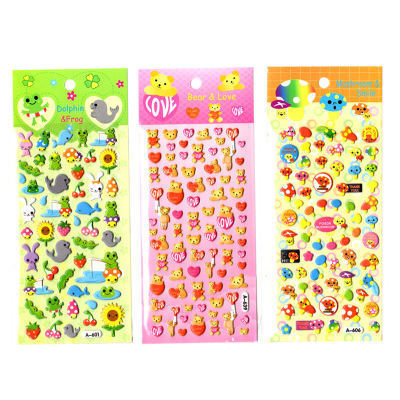 3D puffy stickers for kids Cartoon animal sticker Waterpoof DIY sticker princess Baby Toys for Children Kids Boy Girl