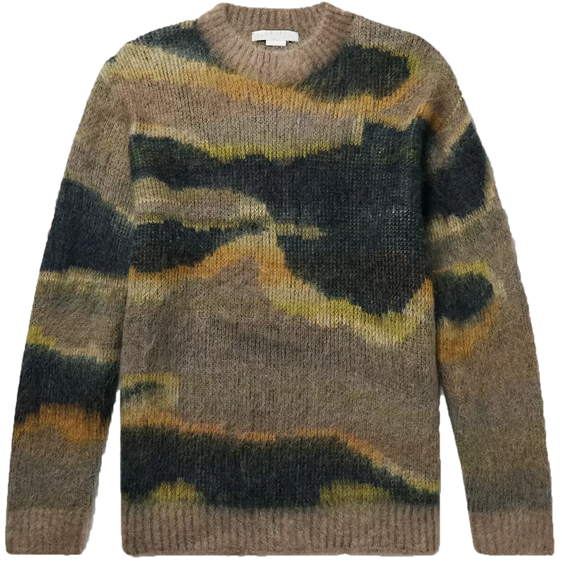 Luxury heavy mohair and wool jumper angora mohair knitted sweater for men