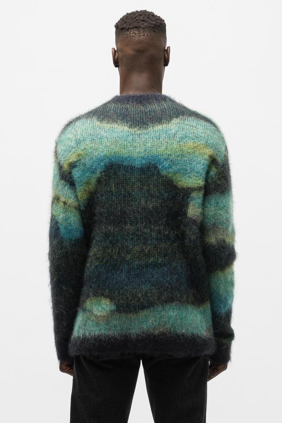 Luxury heavy mohair and wool jumper angora mohair knitted sweater for men