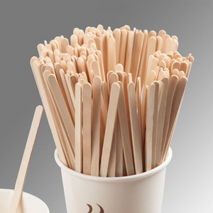 Eco-friendly birch wood material coffee stirrer with custom logo