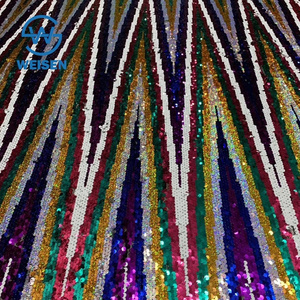 2023 Iridescent Luxury Big Roll Blue Elastic Shimmering Multi Color Rainbow Sequin Fabric