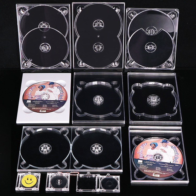 WEISHENG Plastic Media Packaging CD DVD Plastic Storage Case Box Slim Transparent Cover Empty CD Jewel Cases