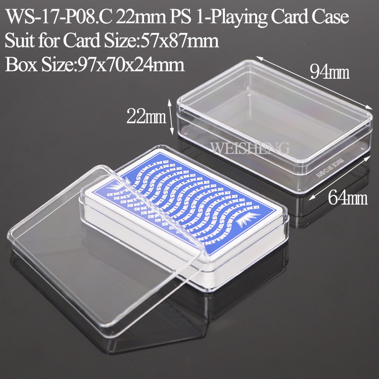 Plastic Acrylic Clear Game Packaging Card size 57x87mm Container Card Deck Box Playing Card Case For Bicycle Poker Tarot