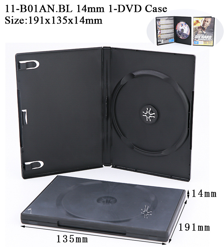 WEISHENG 14mm Multipurpose Game CD Cases Single Disc Clear Cover Plastic Storage Box Packing CD DVD Movies Case