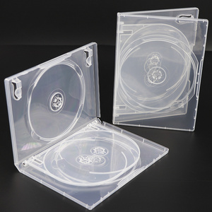 PP Plastic 6 Disc CD Box With Double CD Tray 14mm 3 Disc Blank DVD Case Black DVD Case Clear Single 1-Disc DVD Case