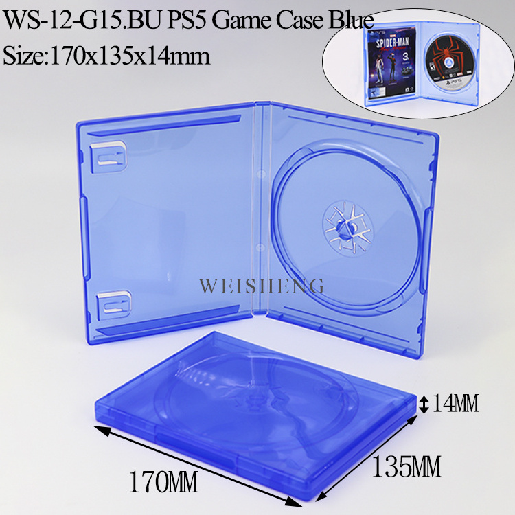 Clear Blue Cover PS 5 DVD Game Disc Storage Case Disk PS5 CD Game Card PS Box Packaging  for PS4 PS5 PS3  Playstation 3 4 5 Slim