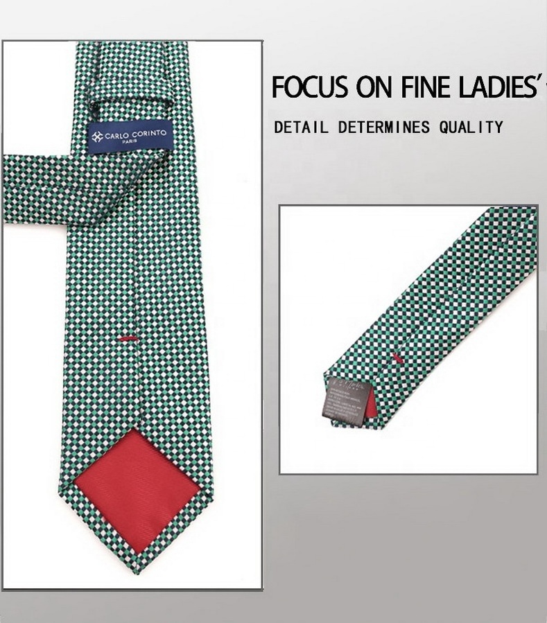 Stock Green Series  Micro Fibre Necktie 100% Polyester Ties For Men Fashion Jacquard Neckties For Boy