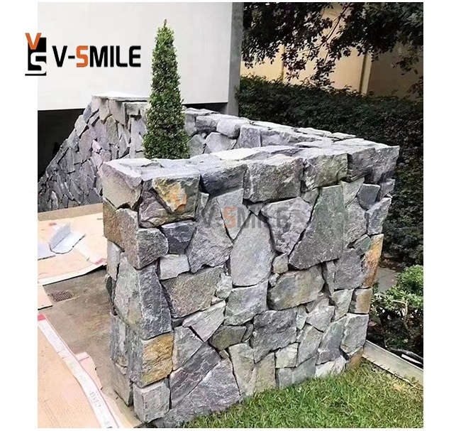 Grey Natural Culture Stone Panel And Stack Veneers Stone Ledge Stone For Wall Cladding Decoration