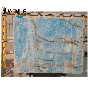 Translucent ice age natural onyx blue marble background wall plate and floor tile countertops