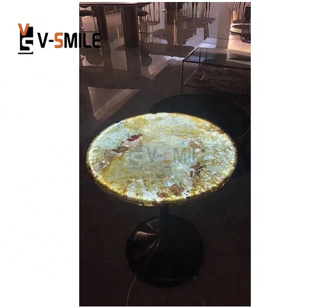 Luxury Photoelectric Agate Led Light Marble Stone For furniture table