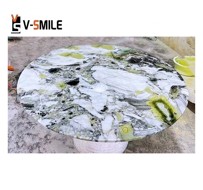 Hot Selling Onyx Firenzegreen Stone Marble Natural Marble White Green Fusion Golden Marble for Wall Ice Jade Cold Dining Table