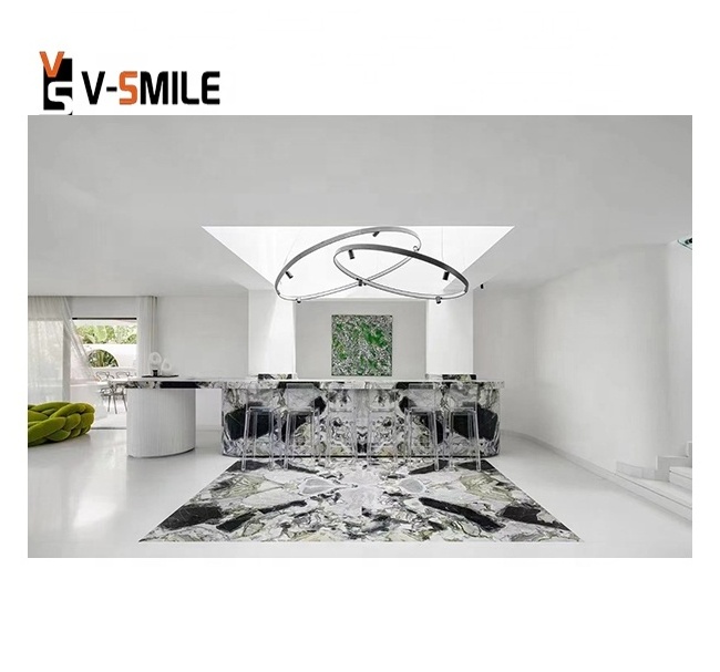 Hot Selling Onyx Firenzegreen Stone Marble Natural Marble White Green Fusion Golden Marble for Wall Ice Jade Cold Dining Table