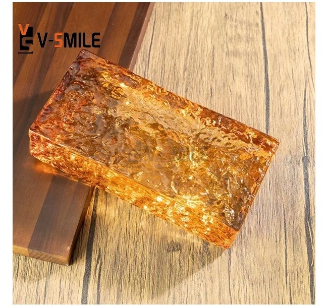 Solid ice crystal crystal glass brick, transparent square partition wall, hollow crystal brick blank crystal block