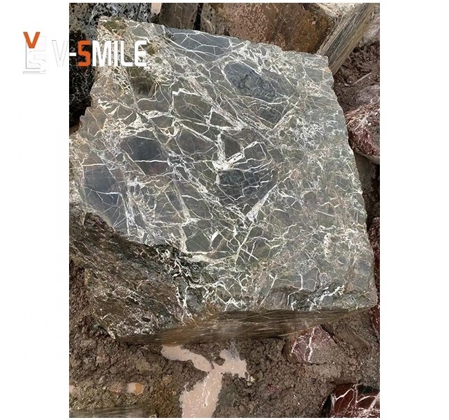 Own Quarry Green Levanto dark green marble raw stone block on stock rough marble stone block for sale