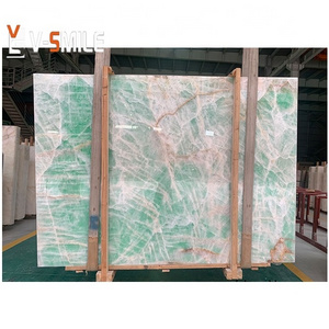 Amazing Glass Fiber Transparent Board Thin Backlit Laminated green Onyx Marble Wall Panel