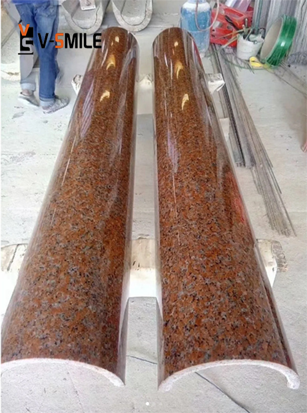 India red granite  Pillars Hollow column sketch plate red color Imperial Red  granite arc panel column Roman column