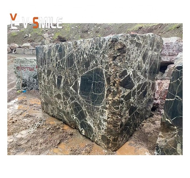 Own Quarry Green Levanto dark green marble raw stone block on stock rough marble stone block for sale