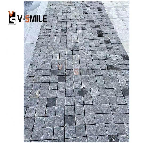 LANDER Pavers Outdoor Fan Shape Cobble Stone Meshed Pavement Mats Granite Patio Driveway Paving Stone