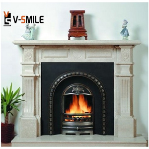 Customized Home 3D Indoor Mantel Interior Decorative Marble Fireplace Surround