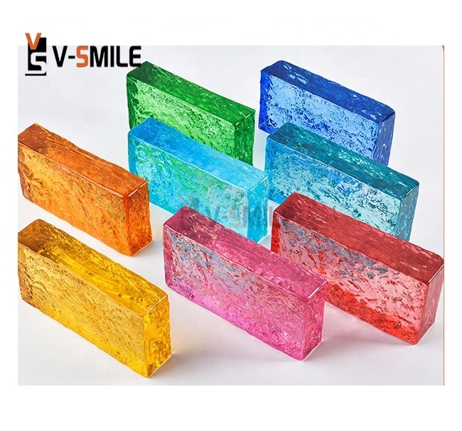 Solid ice crystal crystal glass brick, transparent square partition wall, hollow crystal brick blank crystal block