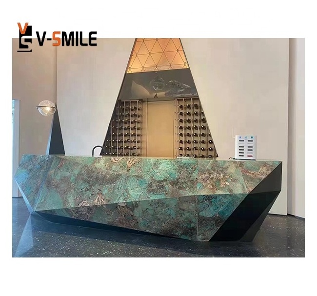 Brazil Amazons Green Polished Amazonite Granite Slabs Onyx Marble Green Marble Background Wall Design for Villa Decoration