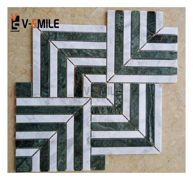 Factory Supply Long Green Strip Finger Mosaic Tile Backsplash Bathroom Mosaic Wall Tiles