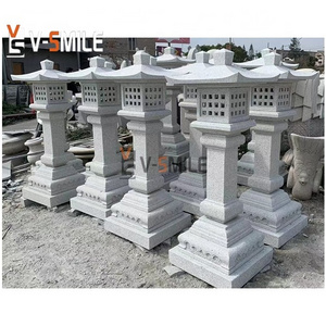 Outdoor Granite lantern Garden Decorative Stone Japanese Lantern