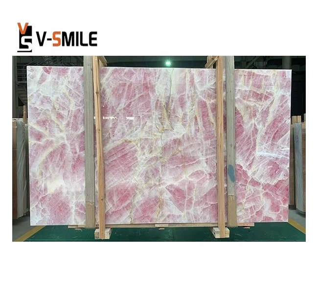 Natural Stone Purple Onyx slab  tile wall decoration marble pink onyx Translucent onyx