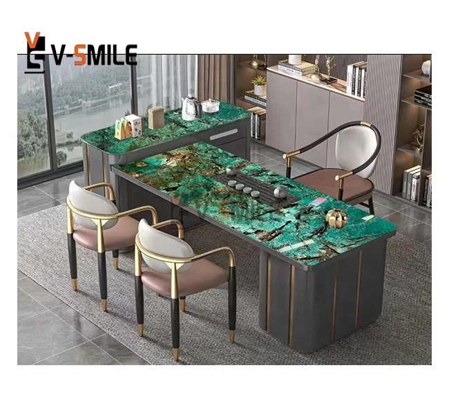 Amazon Green Composite special-shaped Green Onyx Jade Table Top