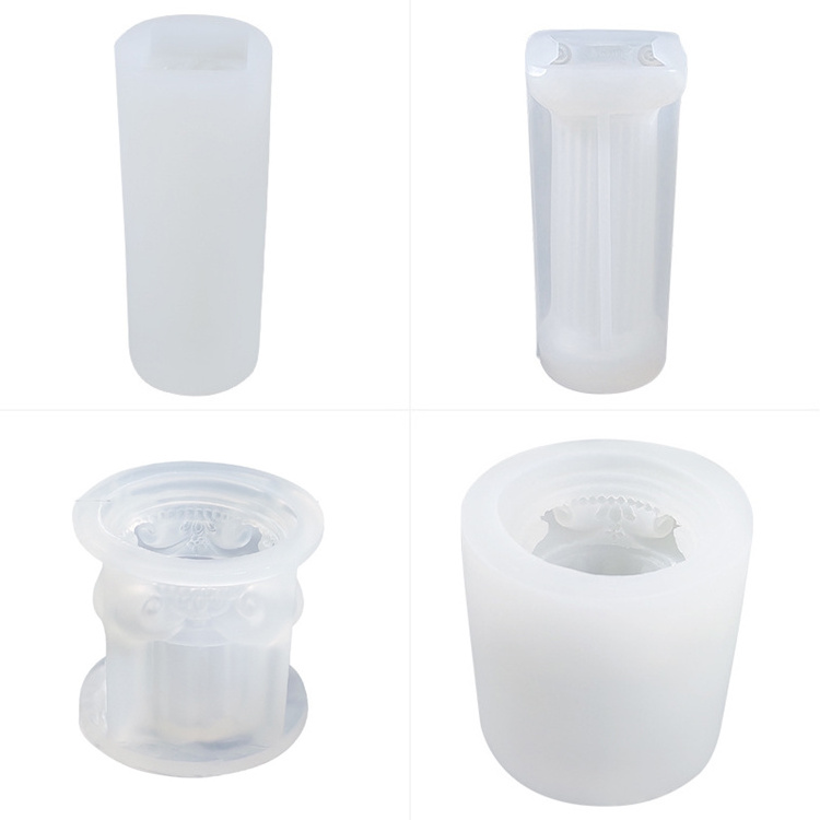 Manufacture Custom Epoxy Resin Moulds Rome Pillar Luxury Silicone Candle Molds For Candle Making