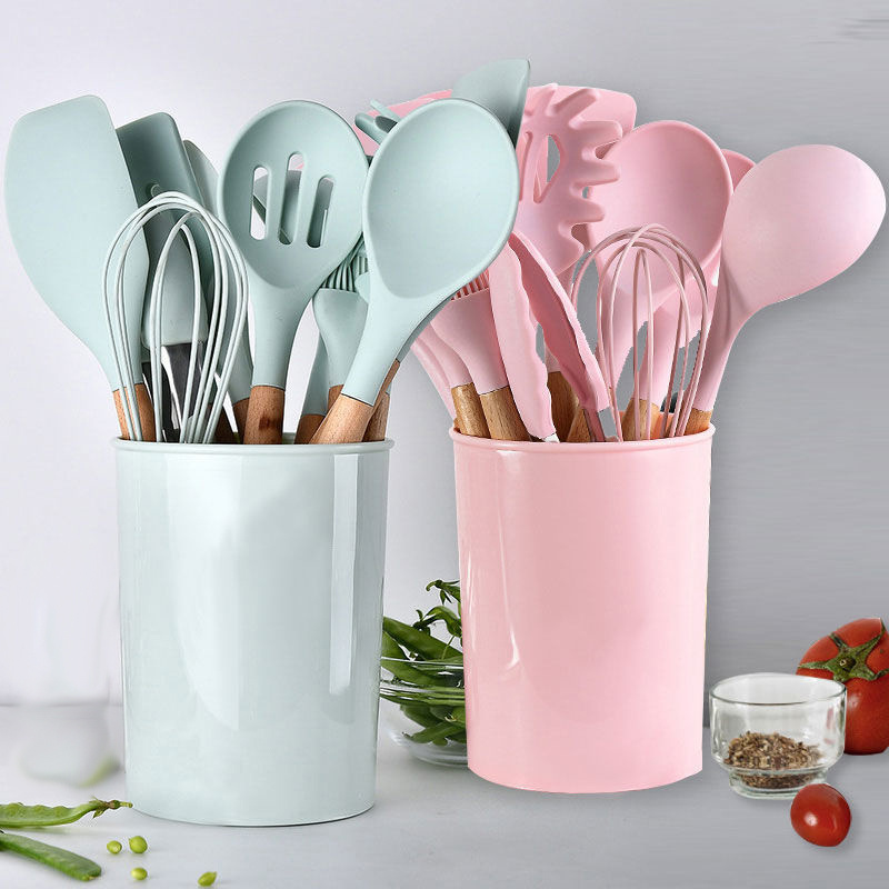 New Gift Modern Colorful Home Essentials Cooking Tools Kitchenware Silicone Kitchen Utensils Set Made Of Silicone