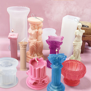 Manufacture Custom Epoxy Resin Moulds Rome Pillar Luxury Silicone Candle Molds For Candle Making