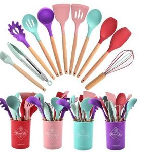 New Gift Modern Colorful Home Essentials Cooking Tools Kitchenware Silicone Kitchen Utensils Set Made Of Silicone