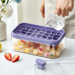 2023 New Hot Sale 2 Layers Freeze Mini Ice Cube Mold Ice Cube Tray With Lid Container Scoop